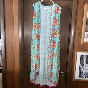 Southern Stitch Sleeveless Kimono Vest